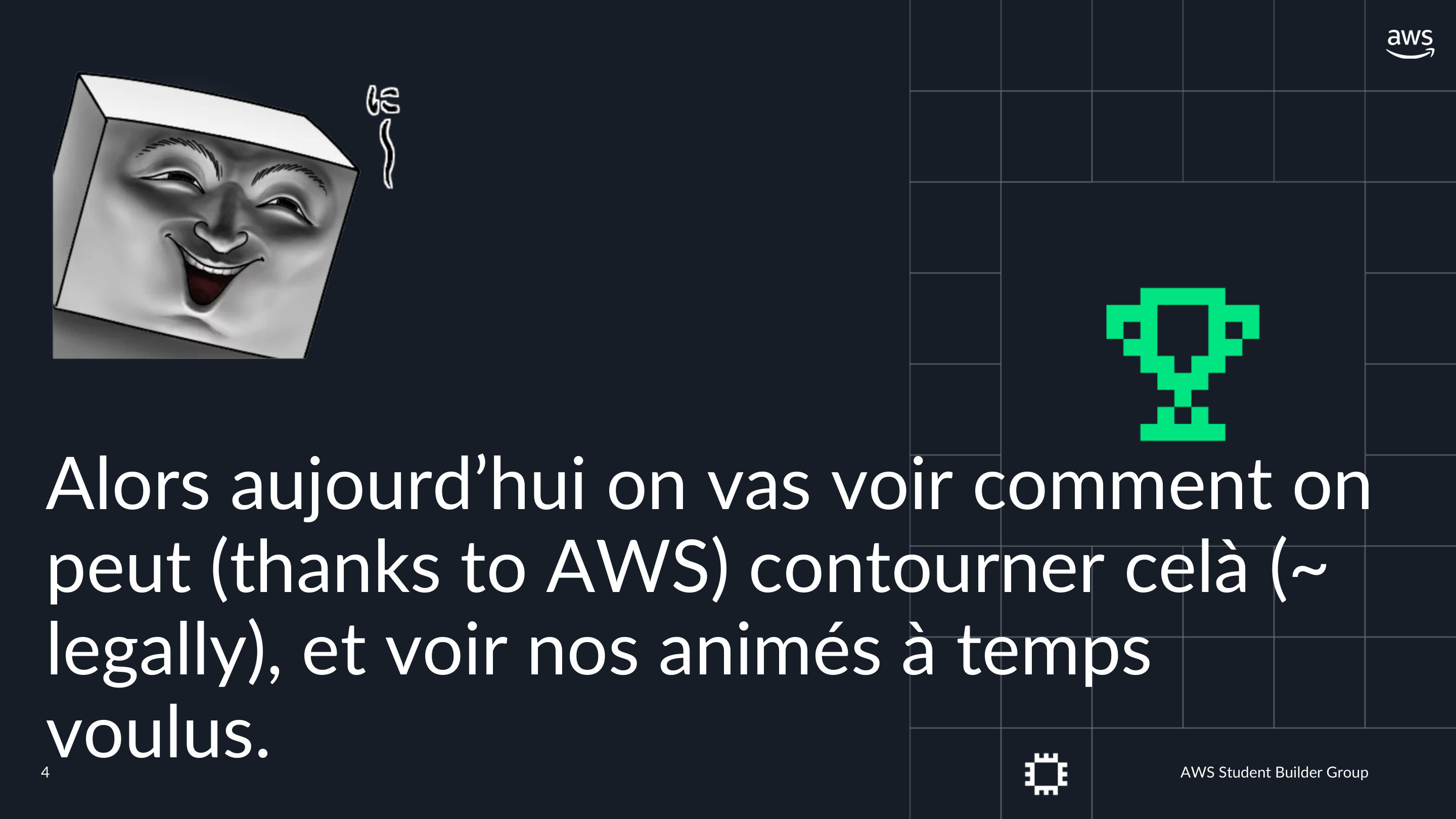 Alors aujourd'hui on va voir comment contourner cela thanks to AWS