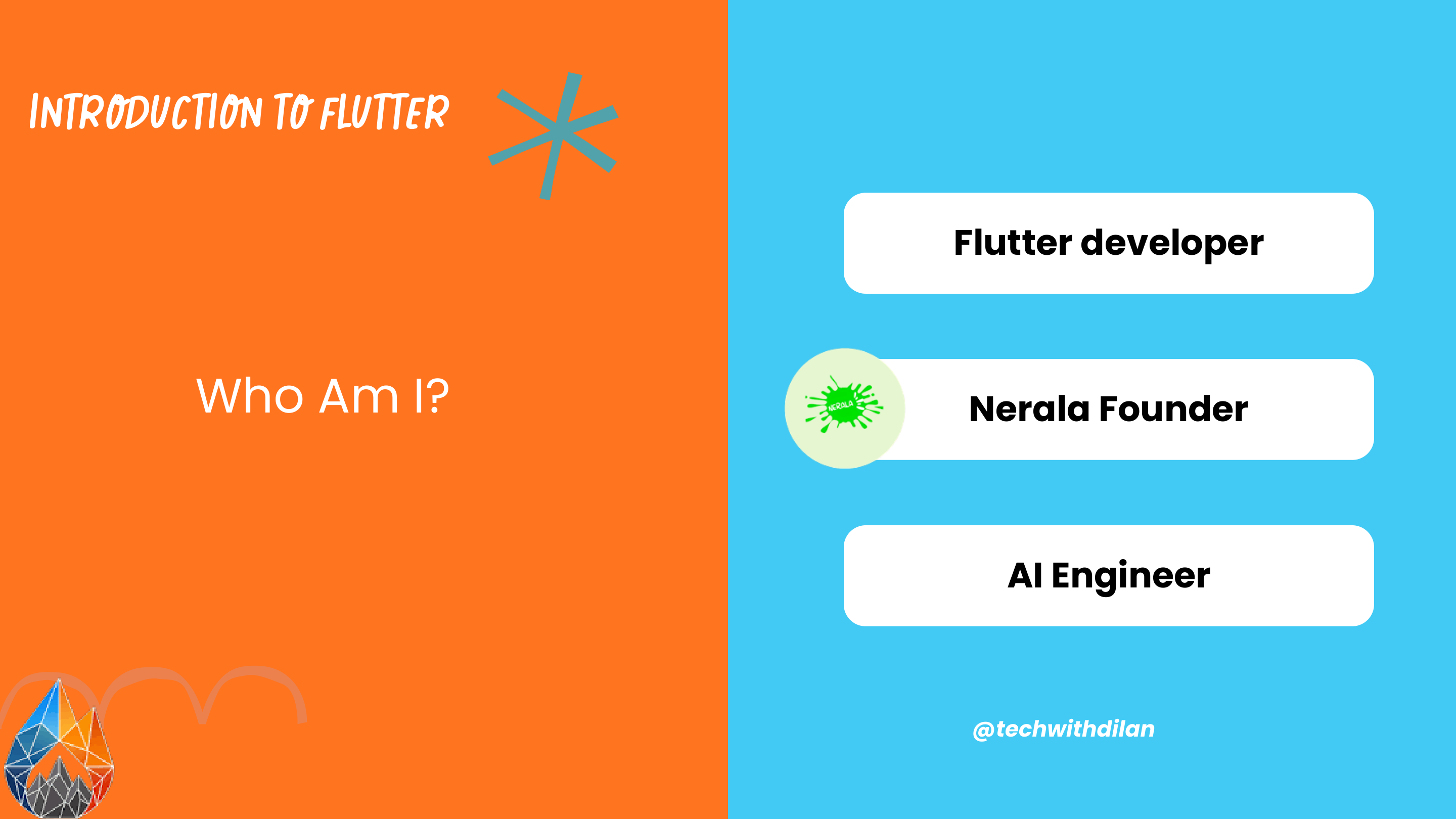 Who am I? Flutter developer, Nerala Founder, AI Engineer